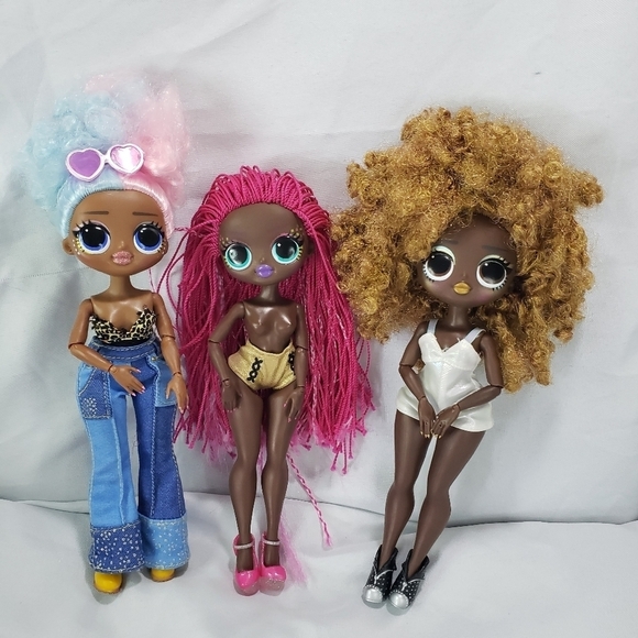LOL Surprise OMG Doll Bundle Of 3 Posable Articulated MGA 2019 Pink Blue Gold - Picture 1 of 12
